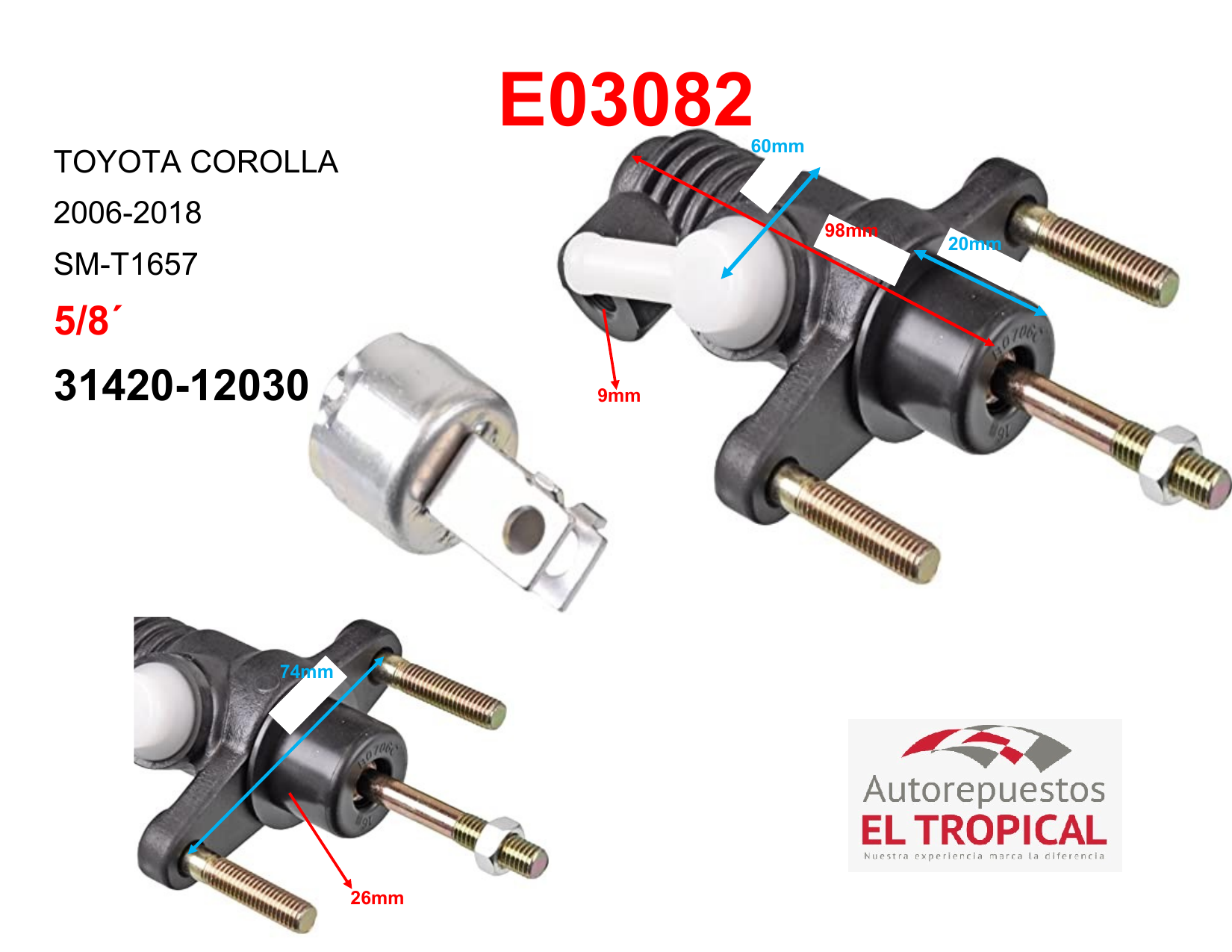 Bomba Principal De Clutch 5/8 31420-12030 Corolla Diésel/Gasolina 08
