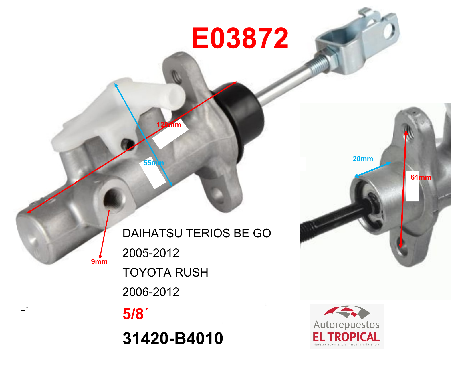 Bomba Principal De Clutch Be-Go 05-, Terios, Rash