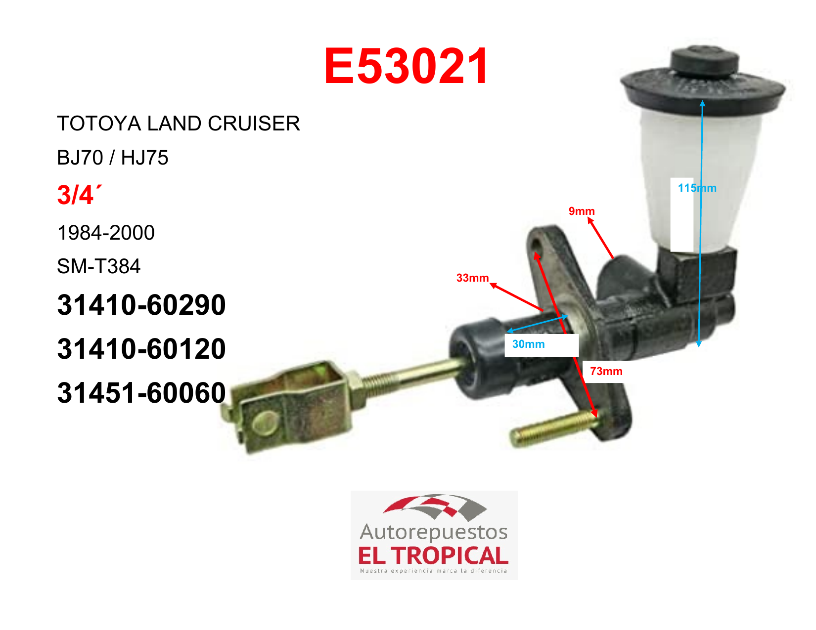 Bomba De Clutch "Sanyco" 31410-60290/2 BJ70, HJ75 85-9