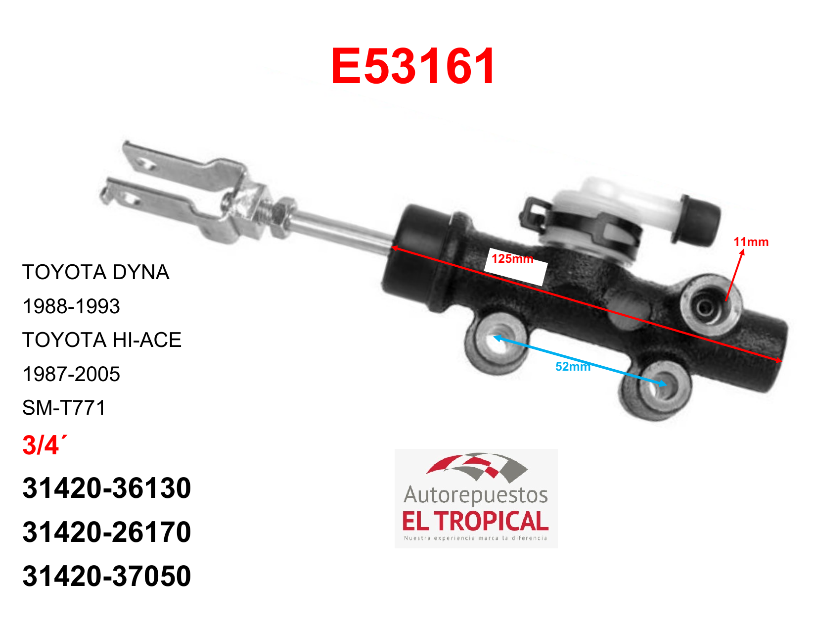 Bomba De Clutch Sanyco 5/8" 31420-36130 Dyna 88-93