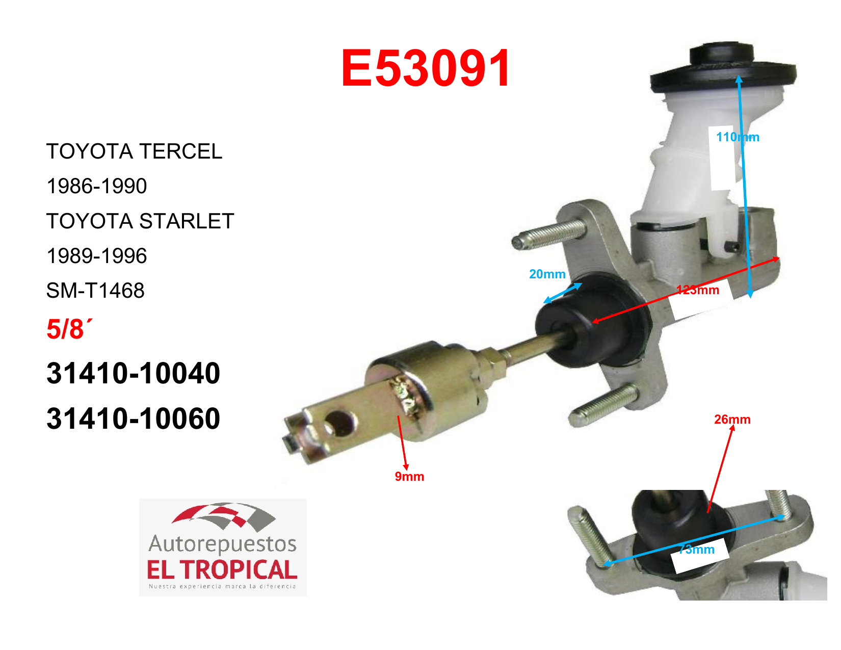 Brazos De Dirección 5/8 31410-35141 5/8" TERCEL EL31 86-90
