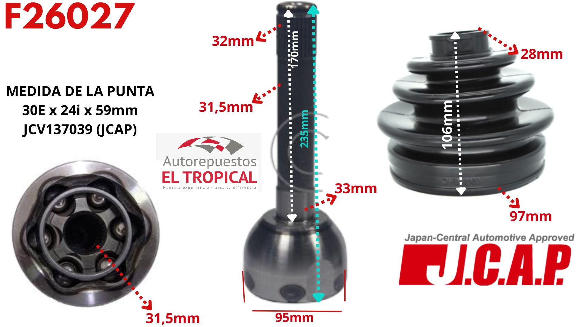 Punta de Eje N10022H0 L/C 98-, 4RUNNER
