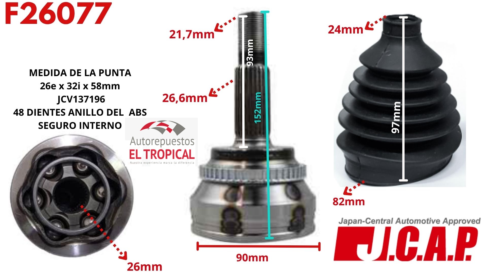 Punta de Eje   N10022H0 ALTIZ 3ZRFE 2.0 AT 08-,2ZRFE C/ABS