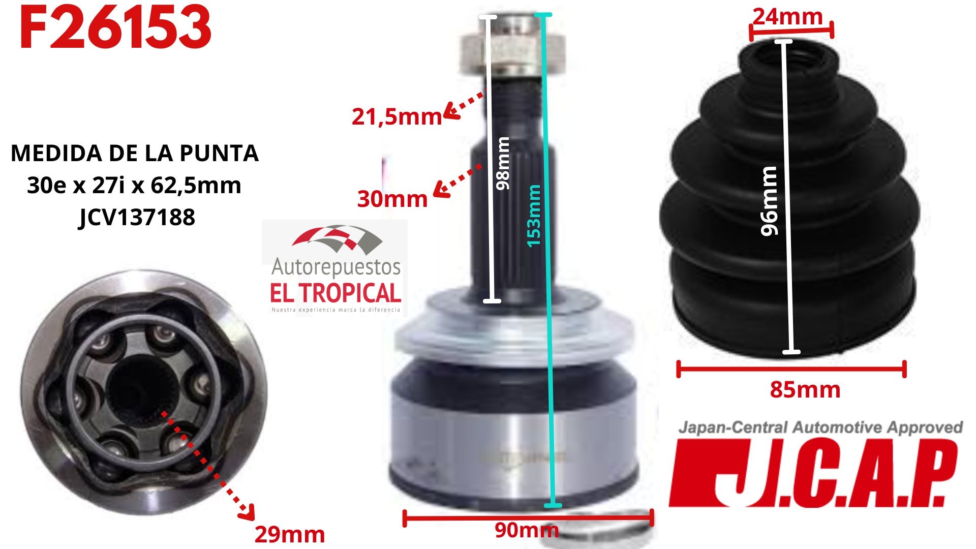 Punta de Eje   N10022H0 RAV4 2.0 1ADFTV 05-, 3ZRFAE 12-