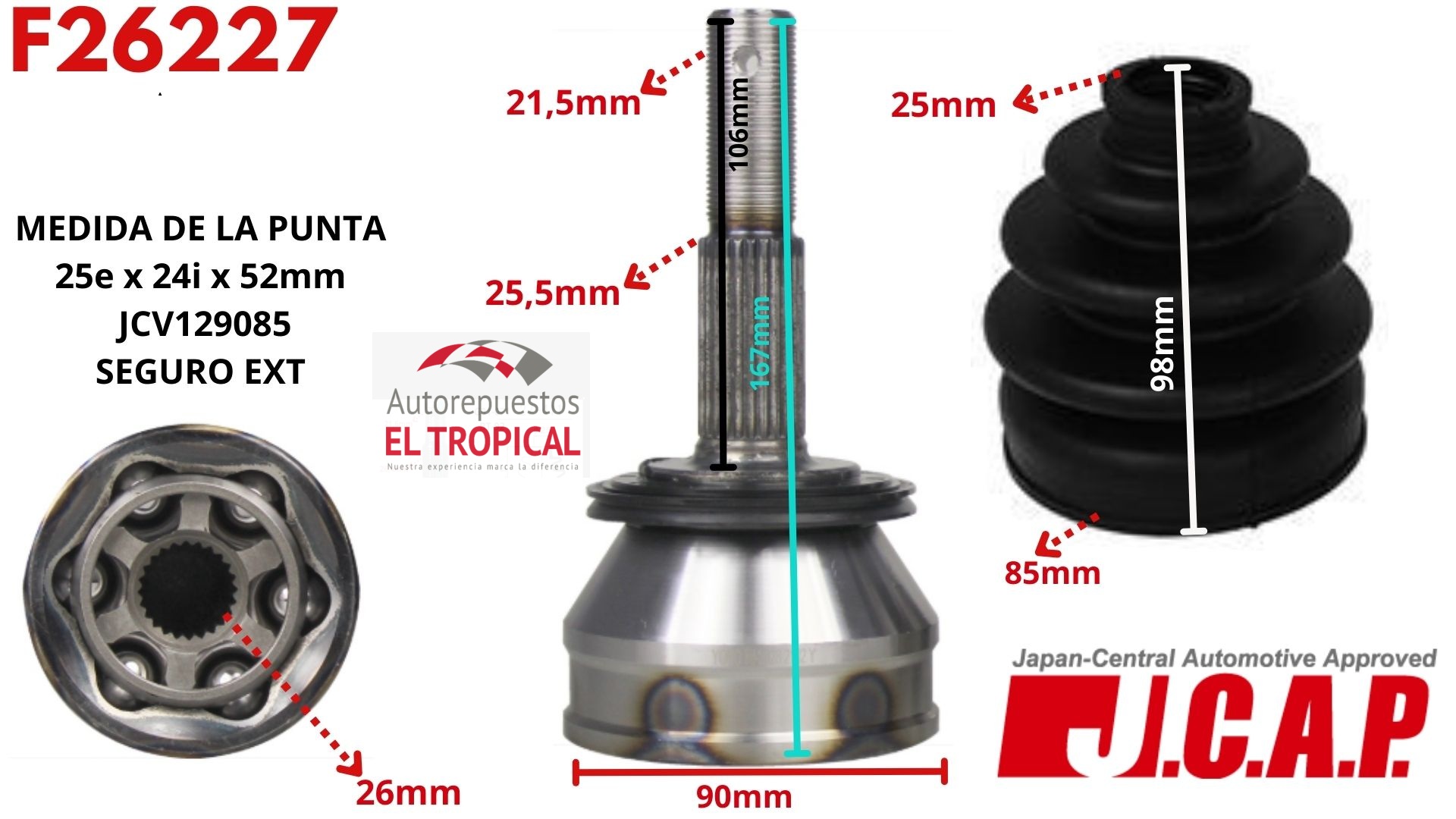 Punta de Eje   N10022H0 TSURU II 88-92