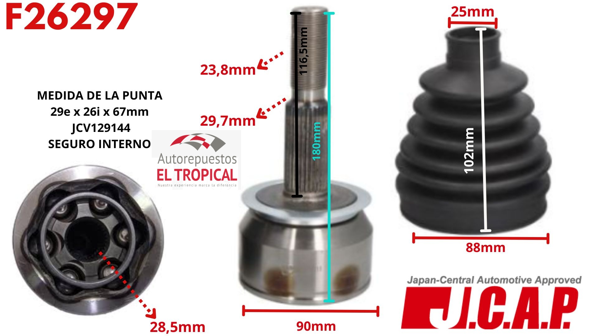 Punta de Eje N10022H0 PATHFINDER, NAVARA 2.5 AT 06-