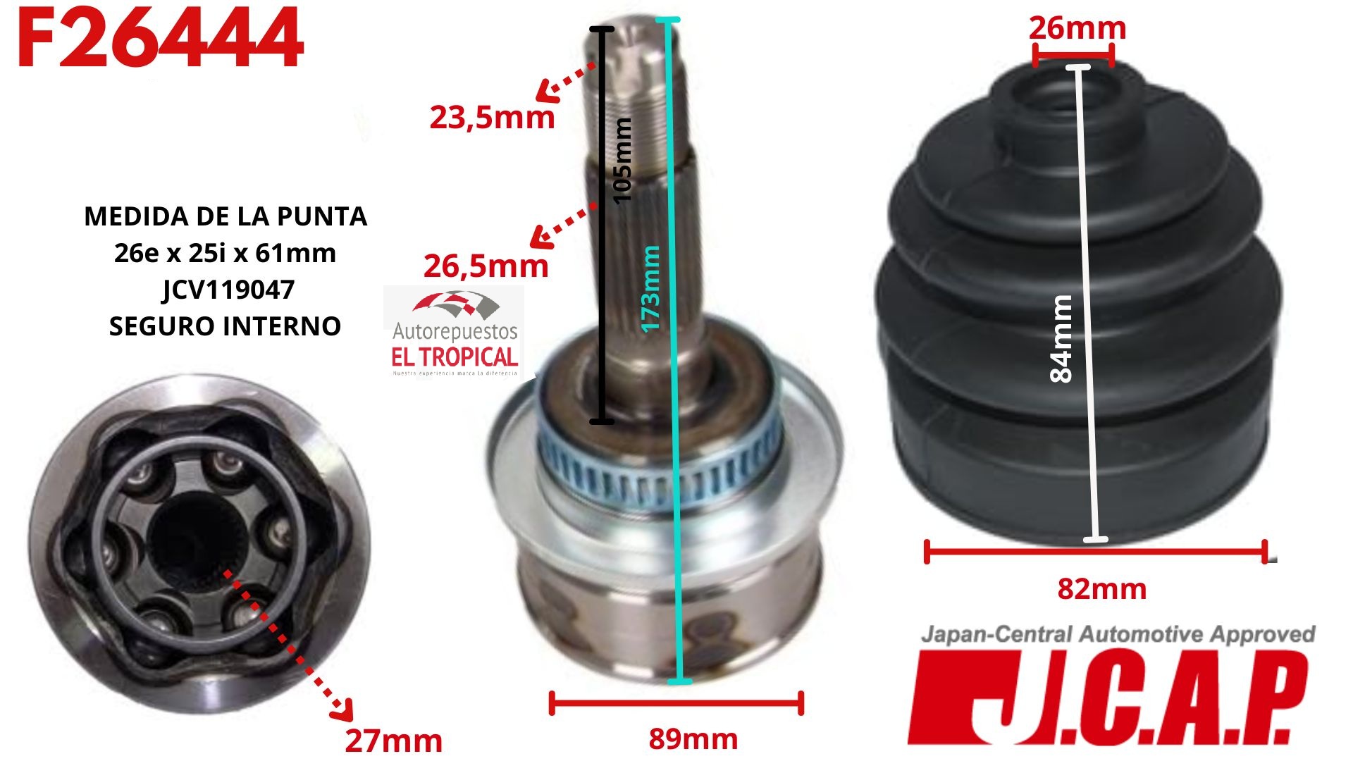 Punta de Eje N10022H0 B2500, RANGER 06/ C/ABS
