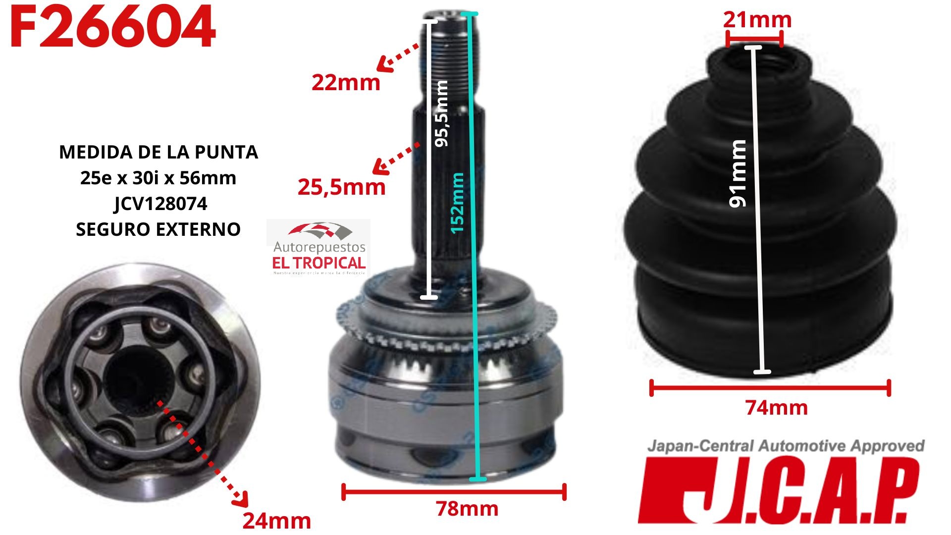 Punta de Eje   N10022H0 LANCER 1.6 04- C/ABS