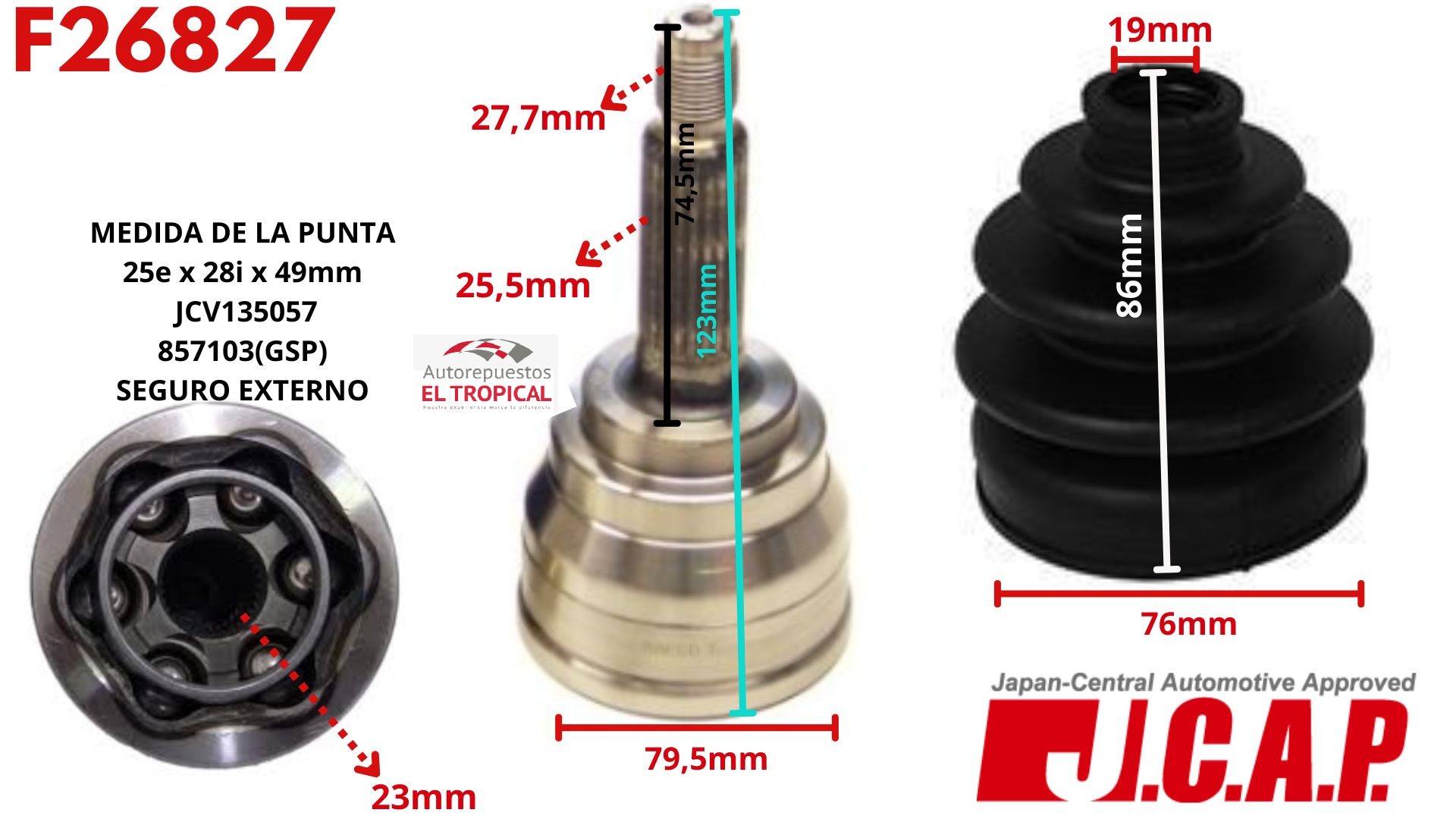 Punta de Eje   N10022H0 SWIFT,DZIRE 10-, IGNIS K12B 03-