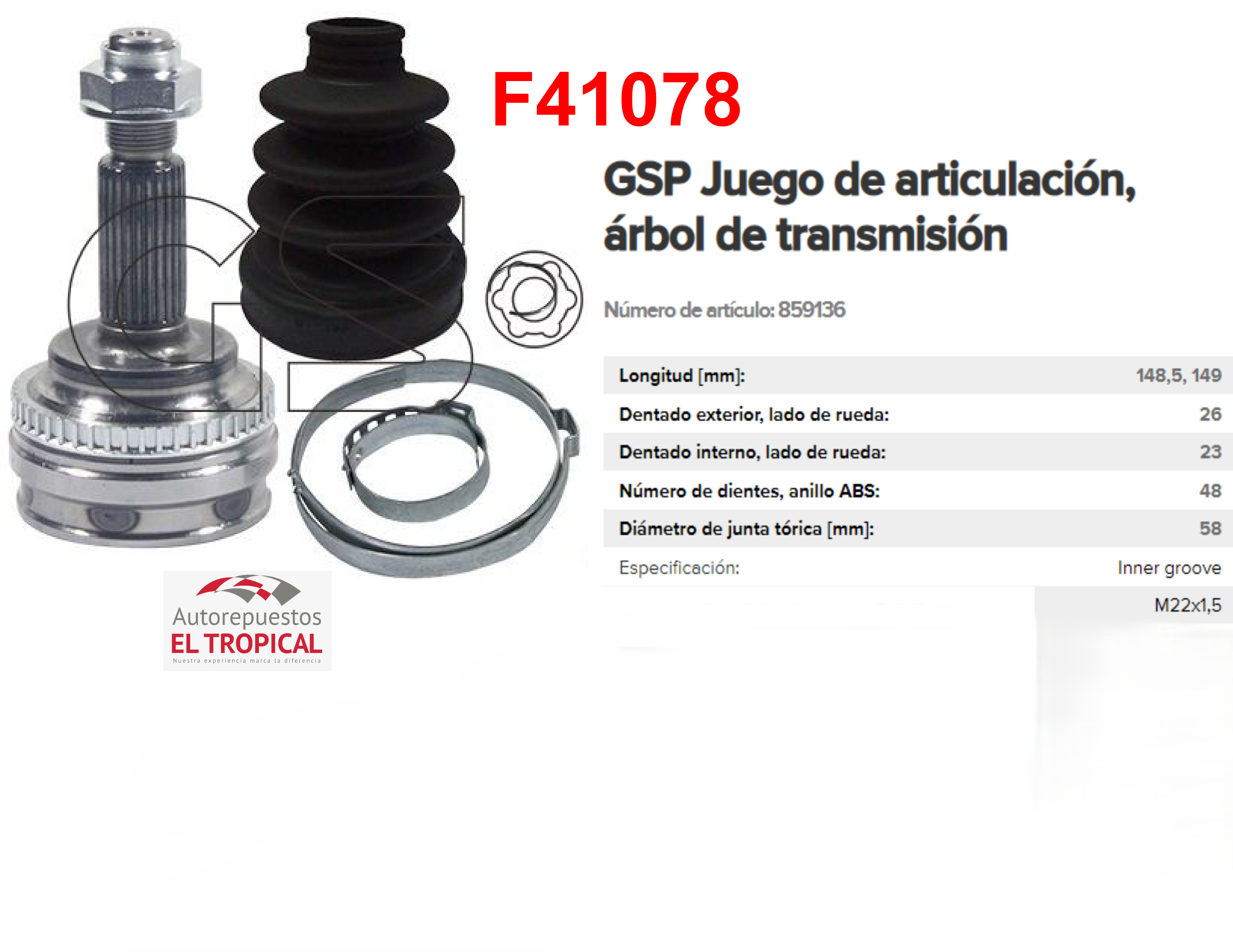 PUNTA EJE 1ZZ-FE 1.8 01- C/ABS