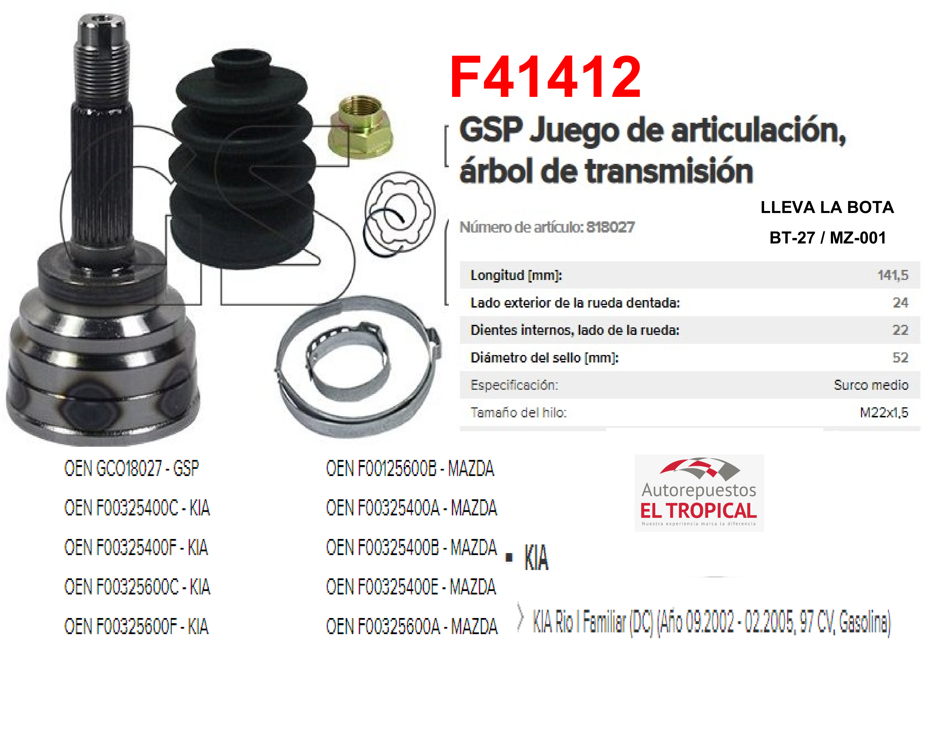 PUNTA DE EJE MAZDA 323 81-89