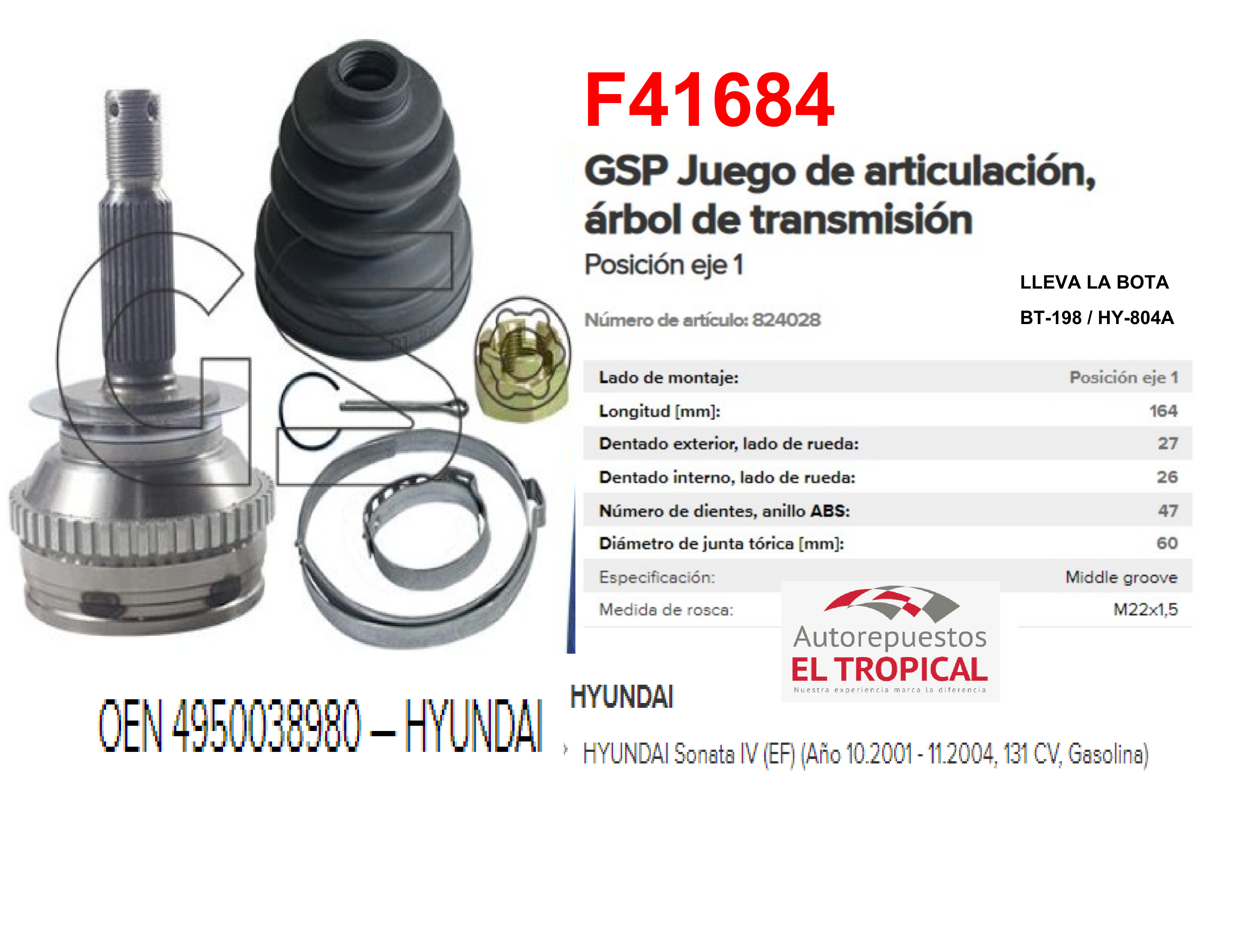 PUNTA EJE SONATA C/ABS 01-10