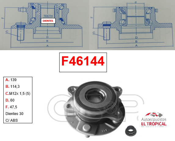 Bocina Delantero RAV4 2.4 2AZ-FE 2006-2015 30MM
