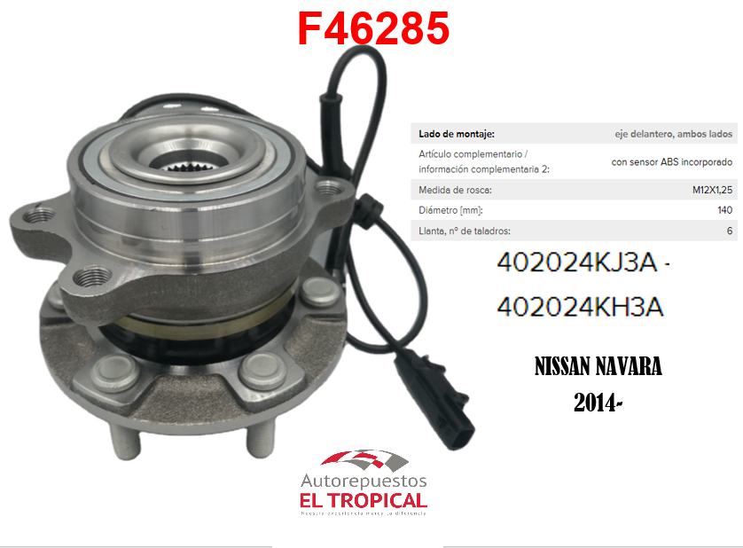 Bocina Delantero Nissan NP300 Con ABS 40202-4KH3A