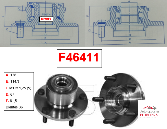 Bocina Delantero Mazda3 04- Con ABS