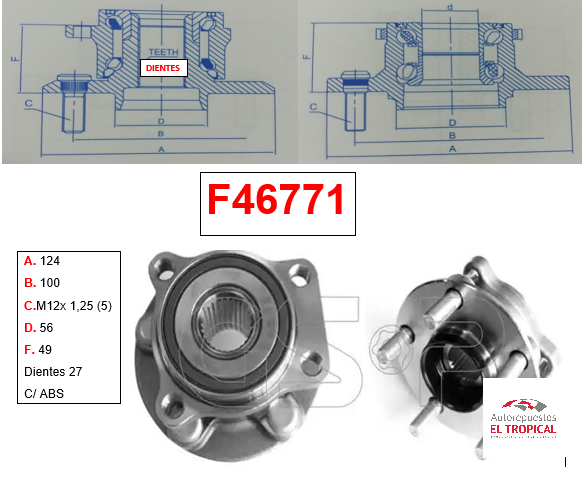 Bocina Delantero Impreza/Forester 2008 Con ABS