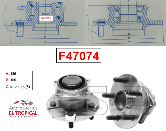 Bocina Trasera Corolla 2003-2008 42410-20190