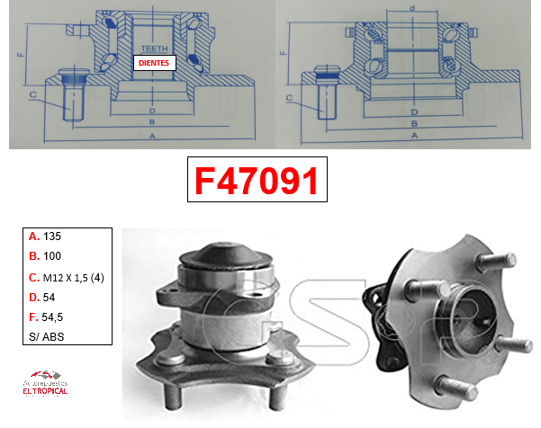 Bocina Trasera YARIS 1NZ-FE, 2NZ-FE 00-05 S/ABS