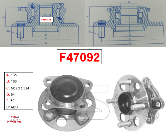 Bocina Trasero Yaris 07- 07-  S/ABS