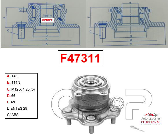 Bocina Trasera MURA 4X4 04-07 C/ABS
