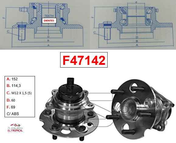 Bocina Trasera RAV14 1AZ-FE,2AZ-FE C/ABS 00-05