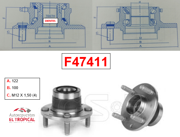 Bocina Trasera 323-PROTEGE 94- S/ABS