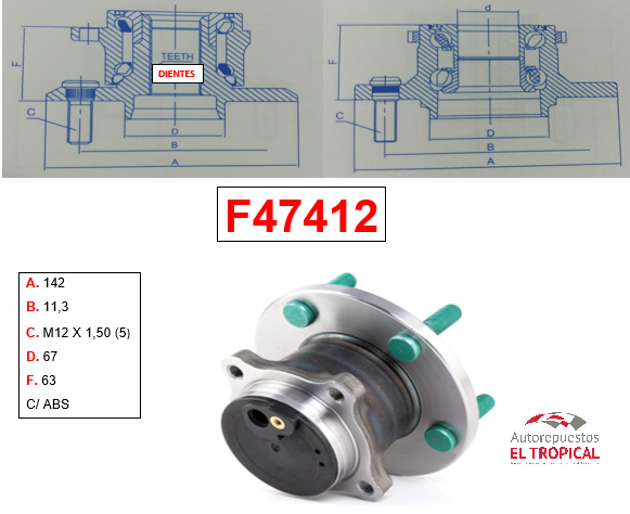 Bocina Trasera MAZDA3 04-10 C/ABS BBM2-26-15XA