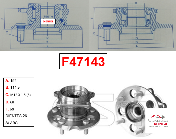 Bocina Trasera RAV4 1AZ-FE,2AZ-FE S/ABS 00-05