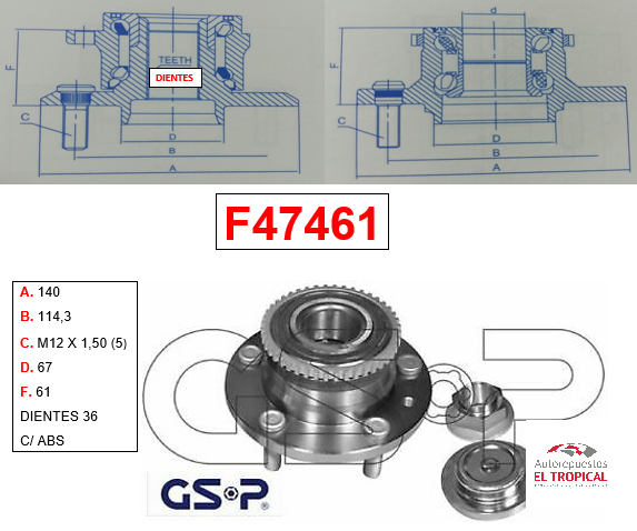 Bocina Trasera MAZDA6 03-07 C/ABS