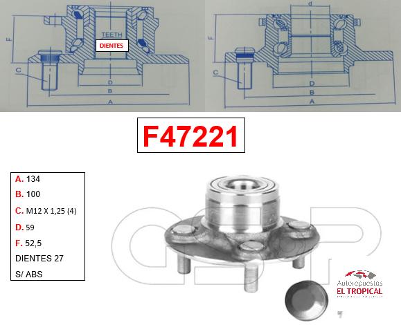 Bocina Trasera Sentra B13 B14 90- 9227001K