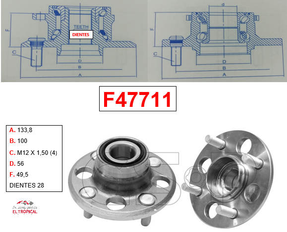 Bocina Trasera CIVIC 85-00 28MM 42611-SB2/005