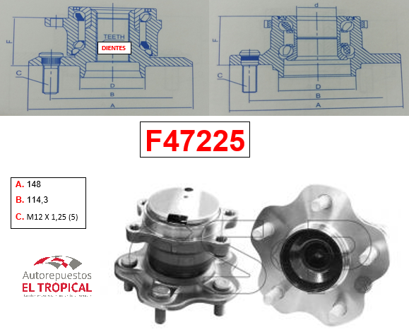 Bocina Trasera SENTRA QR25DE 07-11 C/ABS 5TACOS