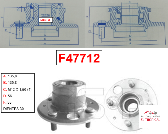 Bocina Trasera ACCORD 85-89 CIVIC 88-91 30MM