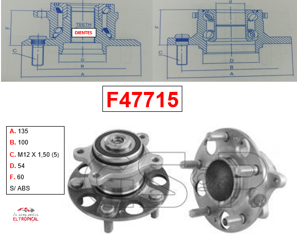 Bocina Trasera CIVIC R18A 06-08 C/ABS