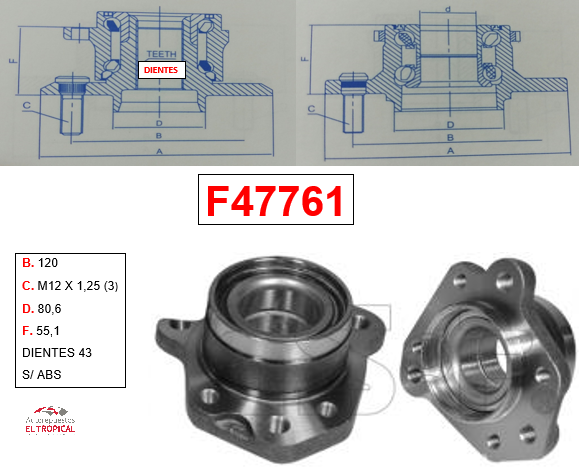 Bocina Trasera LH CR-V 2.0 97-01 S/ABS  43 MM