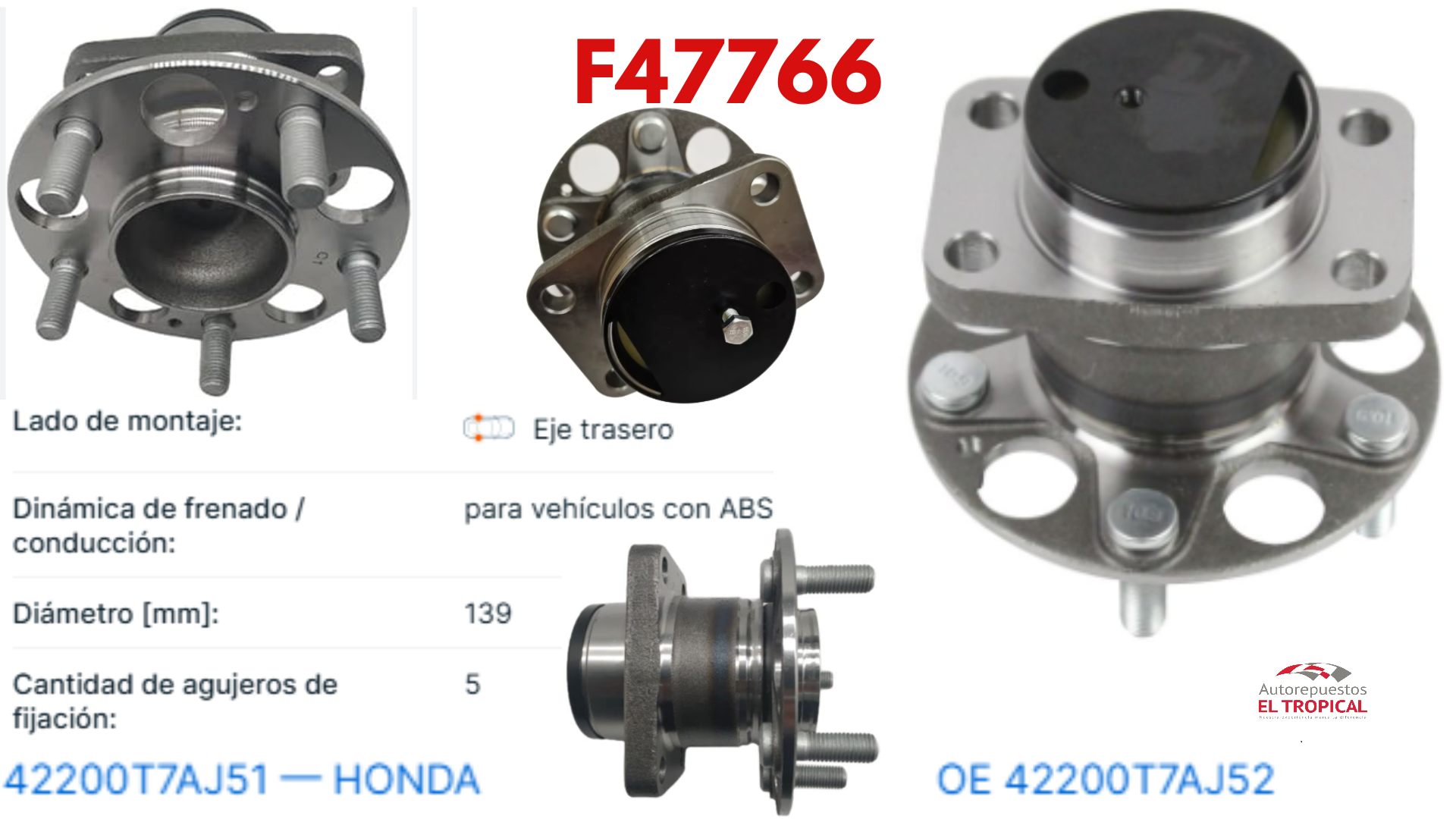 Bocina Trasera Honda HR-V 2014 Con ABS