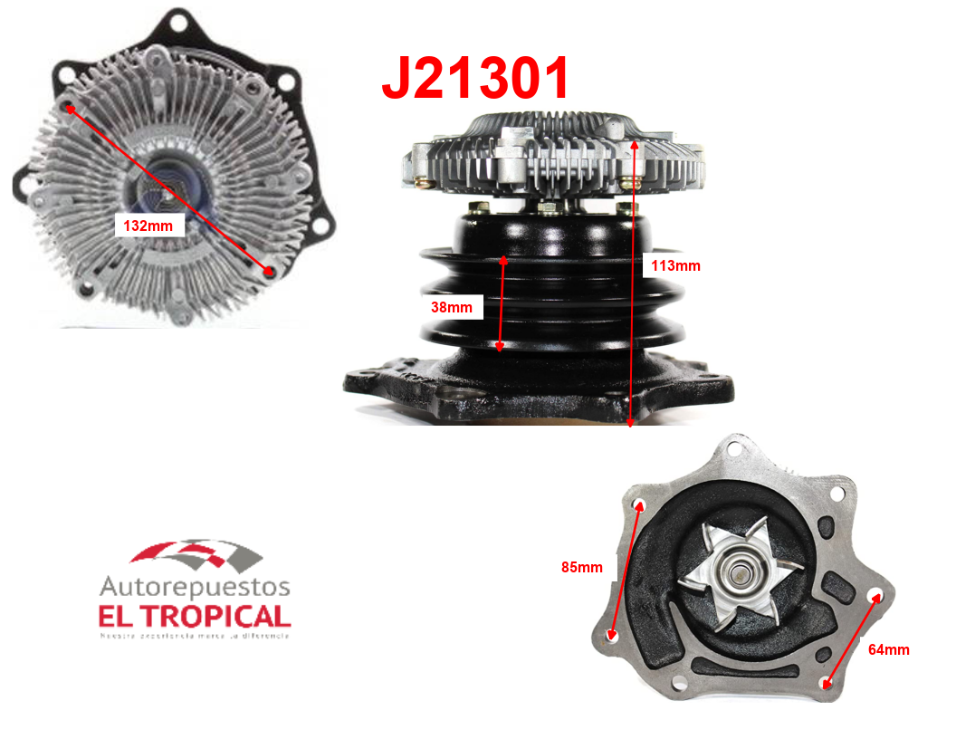 Bomba De Agua 21010-43G26 Sin Turbocompresor TD23/27 87-