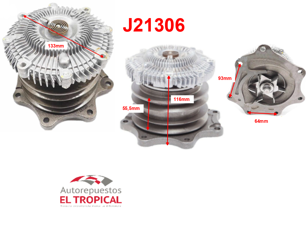 Bomba De AGUA 21010-21N25/8 TD27T 87-