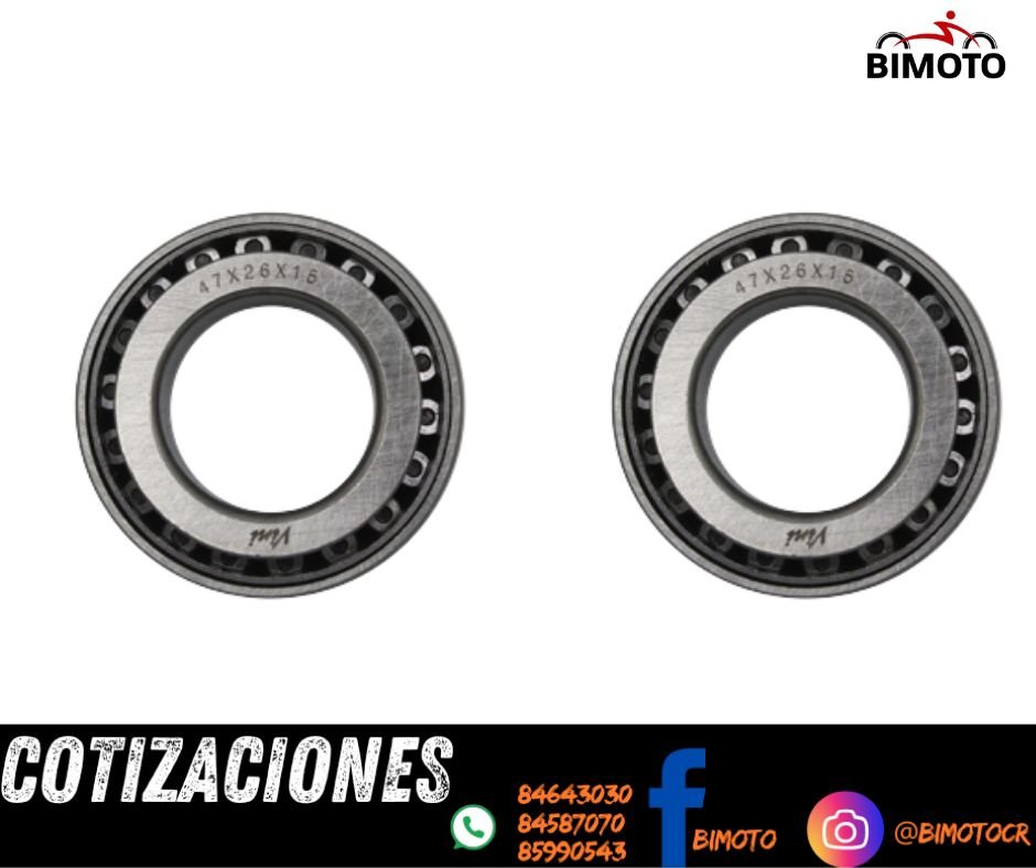 BALINERA NXR125/XR150/XL200/CRF230/XR250 TORNADO C/ROL CONICO (32005/26) 47-26-15 PAR VINI