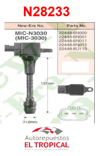 BOBINA DELANTERO Sistema JPC-1061 QG13/15/18 02-