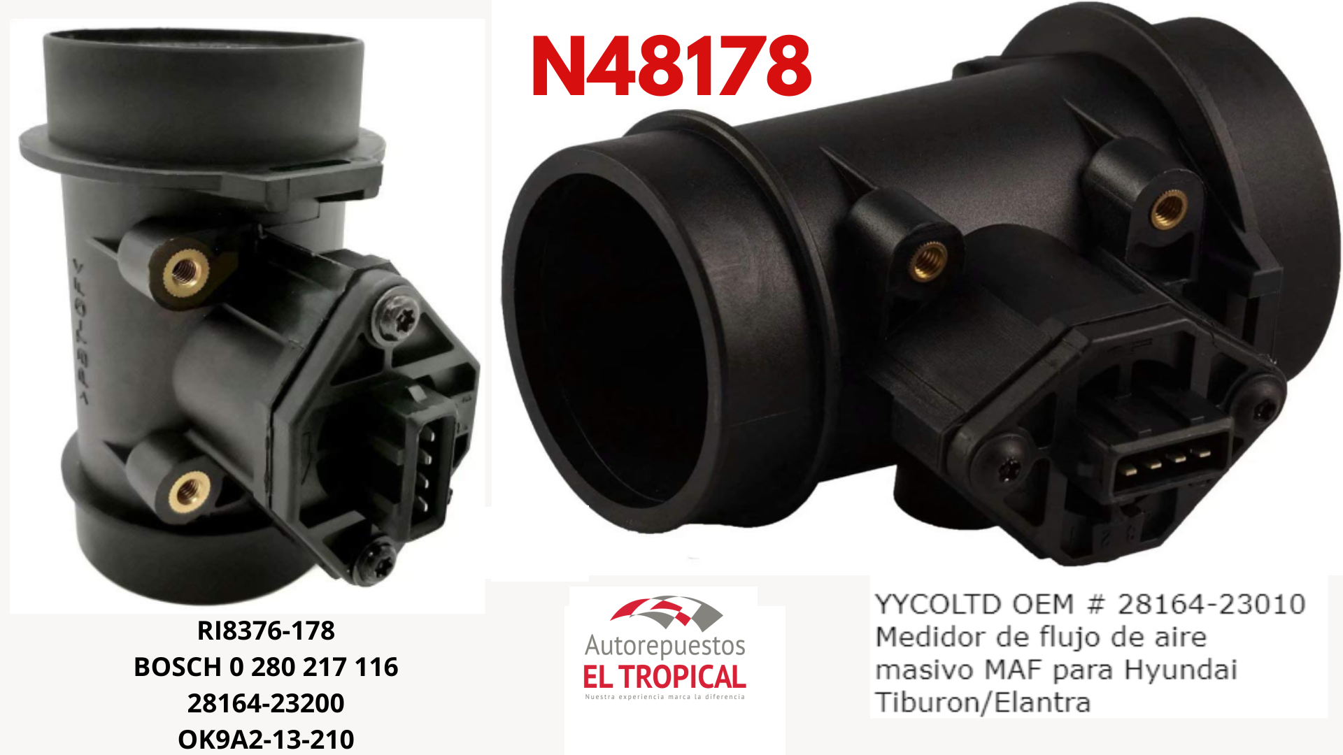 SENSOR DE FLUJO DE Aire Tucson, ELANTRA 1.8 16V 96-SEPHIA RI8178