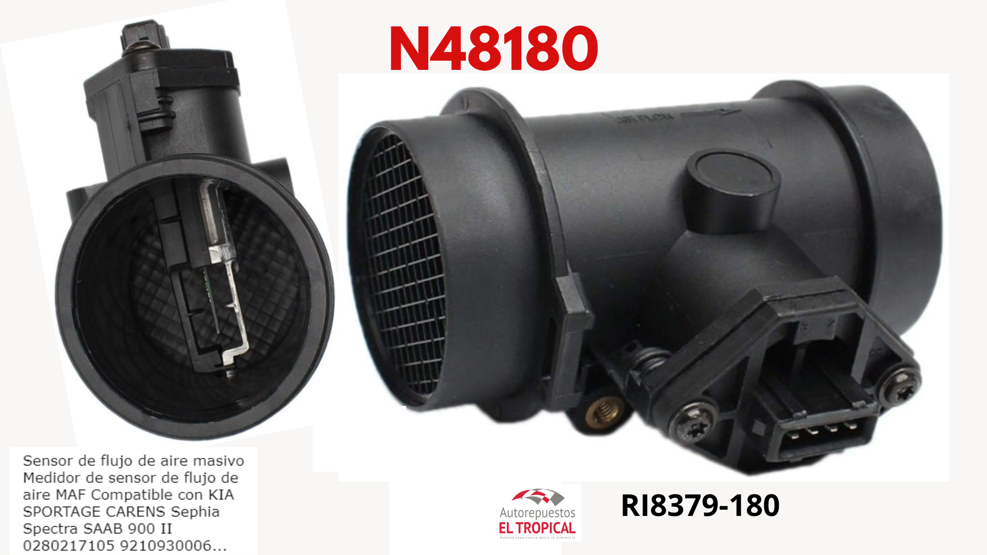 SENSOR DE FLUJO DE  Aire Tucson, SPORTAGE 95-03 2.0 RI8180 DOCH