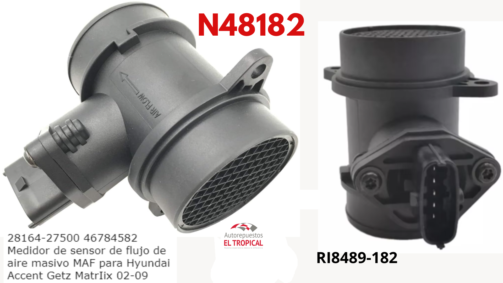 SENSOR DE FLUJO DE  Aire Tucson, ACCENT 1.5 01-GETZ,MATRIX RI818