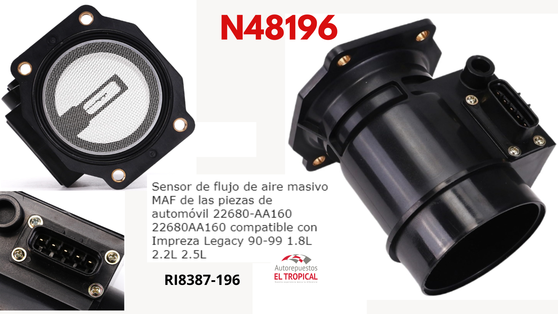 SENSOR DE FLUJO DE Aire Tucson, SUBARU LEGACY 93-98