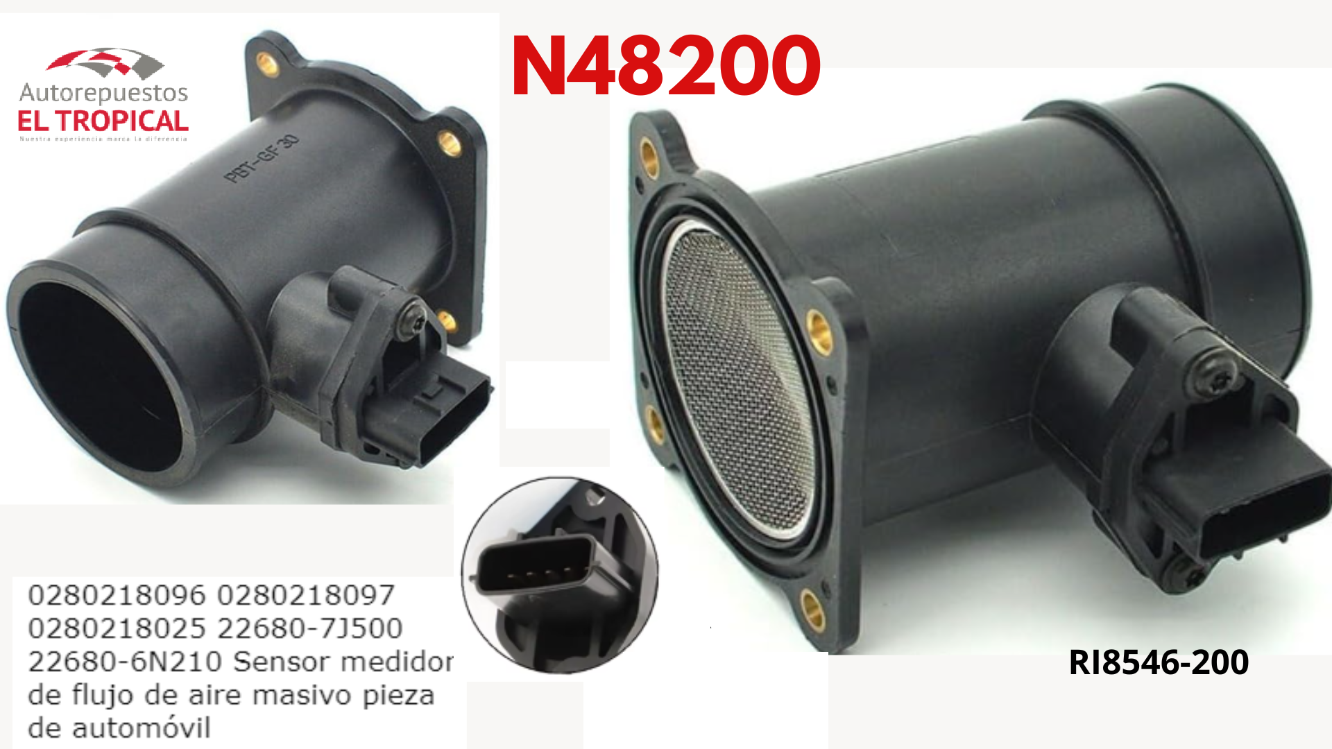 SENSOR DE FLUJO DE  Aire Tucson, X-TRAIL 01-,SR20 00- RI200 QR20