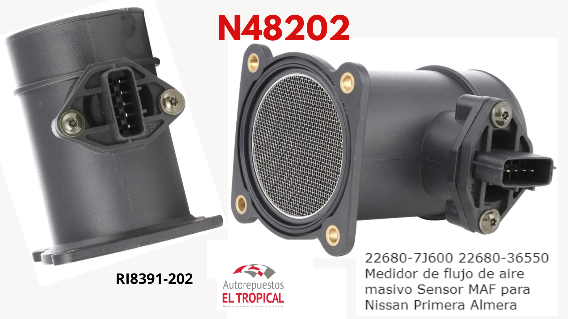 SENSOR DE FLUJO DE Aire Tucson, QG15,18DE/YD22 RI8202