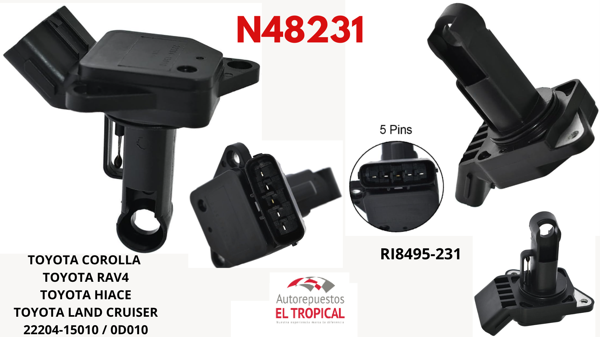 SENSOR DE FLUJO DE Aire Tucson, CORLL99-02,CAMRYRI8231 PRADO/HIA