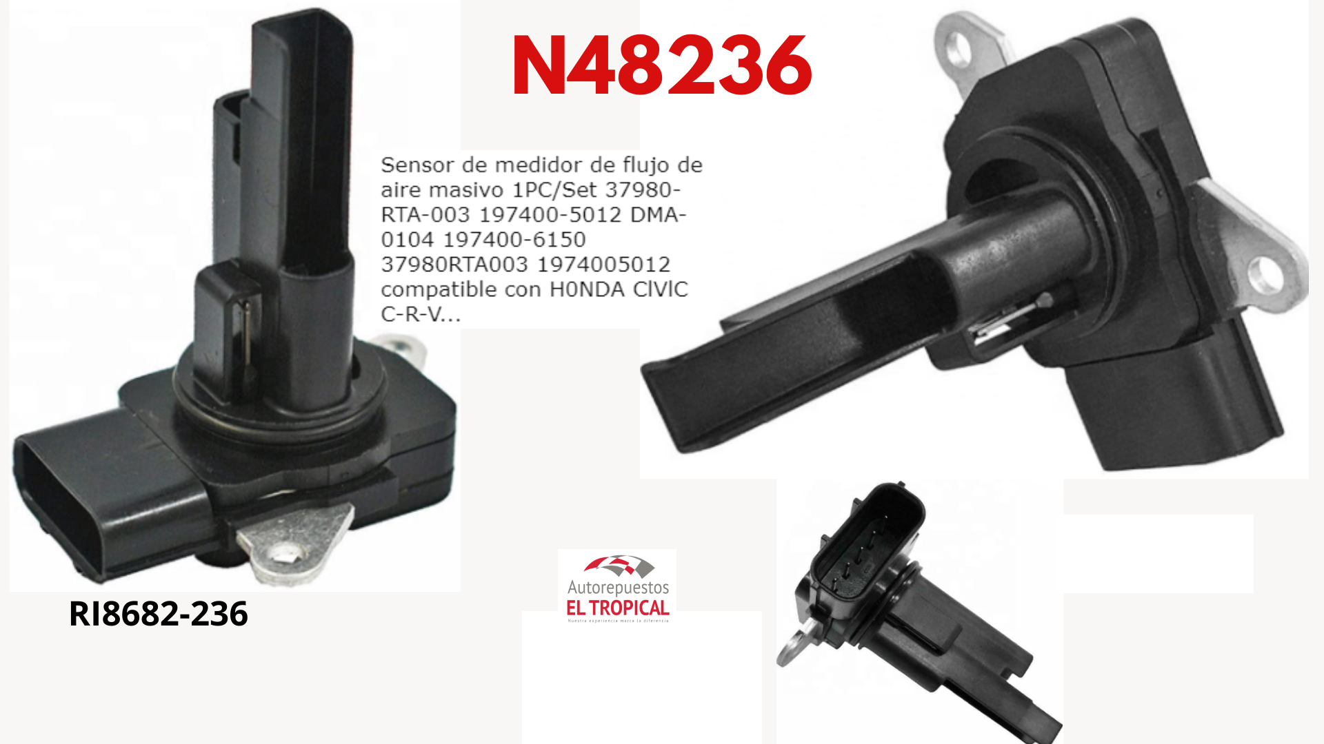 SENSOR DE FLUJO DE  Aire Tucson, CIVIC 06-,CR-V 07- RI8236