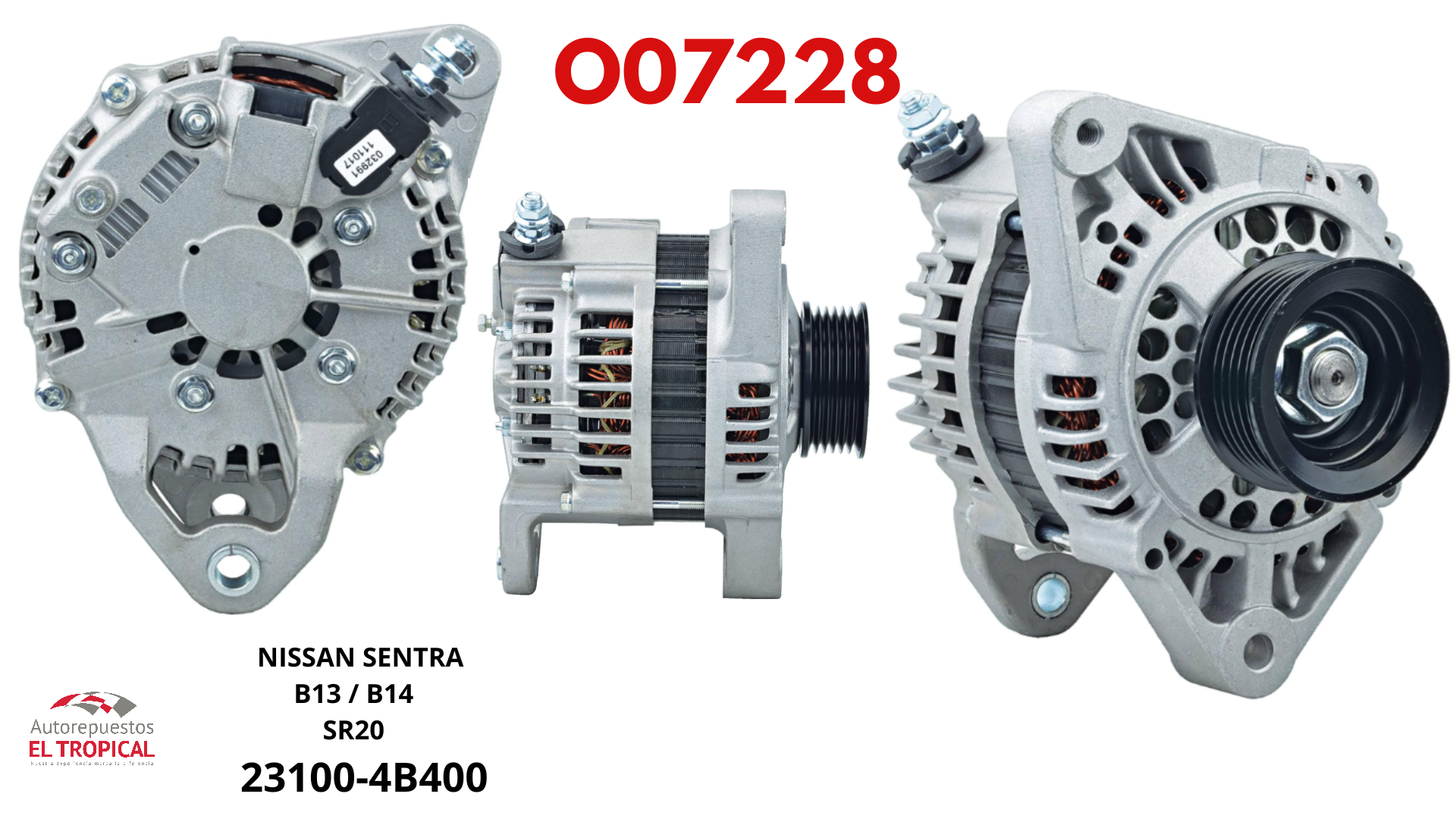 Alternador  REC.B13/B14 SR20 80A POLEA 6C