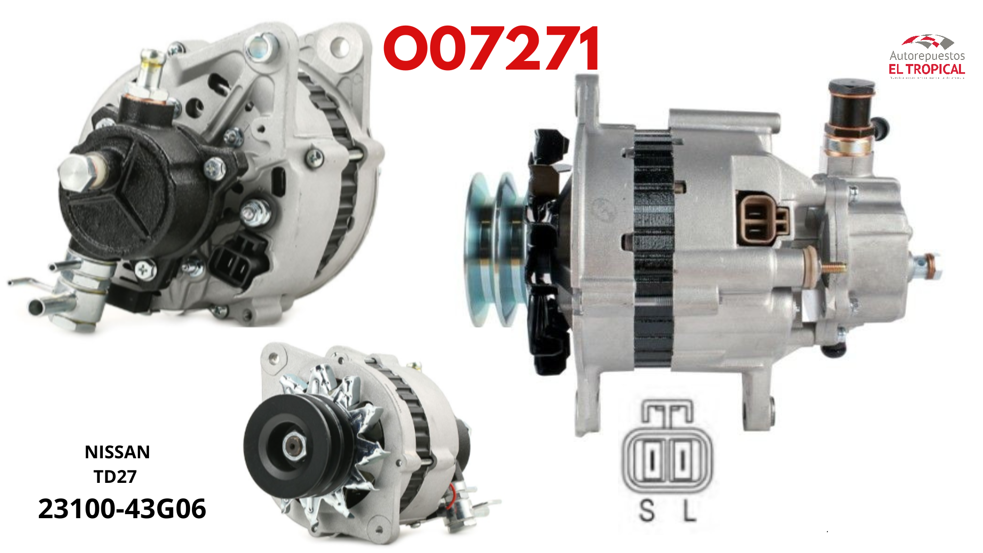 Alternador  NUEVO TD27 70A 2 CANALES